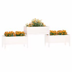 vidaXL Solid Wood Pine Planter Multi Colours 178.5x44x75 cm/245.5x44x75 cm - White, 245.5 x 44 x 75 cm