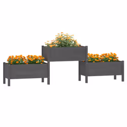vidaXL Solid Wood Pine Planter Multi Colours 178.5x44x75 cm/245.5x44x75 cm - Grey, 245.5 x 44 x 75 cm - Additional view 2
