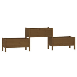vidaXL Solid Wood Pine Planter Multi Colours 178.5x44x75 cm/245.5x44x75 cm - Honey brown, 245.5 x 44 x 75 cm