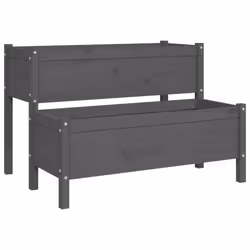 vidaXL Solid Wood Pine Planter Raised Bed Multi Colours 110/84.5x84x75 cm - Grey, 110 x 84 x 75 cm