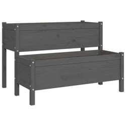 vidaXL Solid Wood Pine Planter Raised Bed Multi Colours 110/84.5x84x75 cm - Grey, 110 x 84 x 75 cm