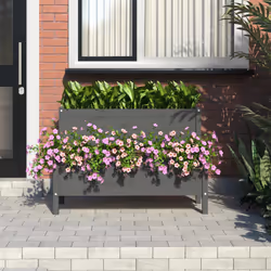 vidaXL Solid Wood Pine Planter Raised Bed Multi Colours 110/84.5x84x75 cm - Grey, 110 x 84 x 75 cm