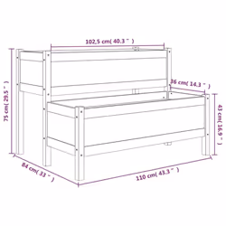 vidaXL Solid Wood Pine Planter Raised Bed Multi Colours 110/84.5x84x75 cm - Grey, 110 x 84 x 75 cm