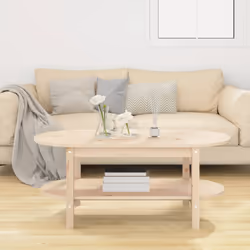 vidaXL Solid Wood Pine Coffee Table Multi Colours 110x55x45 cm/80x45x45 cm - brown, 110 x 55 x 45 cm