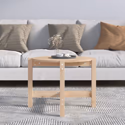vidaXL Solid Wood Pine Coffee Table Multi Colours Ã 52.5x45 cm/Ã 62.5x45 cm - brown, Ã? 62.5 x 45 cm - Additional view 2