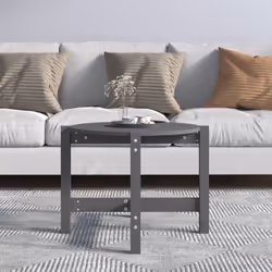 vidaXL Solid Wood Pine Coffee Table Multi Colours Ã 52.5x45 cm/Ã 62.5x45 cm - grey, Ã? 62.5 x 45 cm - Additional view 2