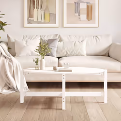 vidaXL Solid Wood Pine Coffee Table Multi Colours 118x63x45 cm/87x48x35 cm - white, 118 x 63 x 45 cm