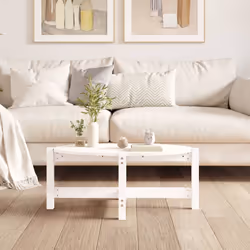 vidaXL Solid Wood Pine Coffee Table Multi Colours 118x63x45 cm/87x48x35 cm - white, 87 x 48 x 35 cm - Additional view 2