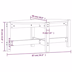 vidaXL Solid Wood Pine Coffee Table Multi Colours 118x63x45 cm/87x48x35 cm - white, 87 x 48 x 35 cm - Additional view 3