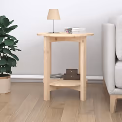 vidaXL Solid Wood Pine Coffee Table Couch End Sofa Table Ã 40x60 cm/Ã 55x60 cm - brown, Ã? 55 x 60 cm