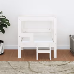 vidaXL Solid Wood Pine Dog Bed Pet Sofa Puppy Dog Couch Multi Colours/Sizes - White, 55.5 x 53.5 x 60 cm