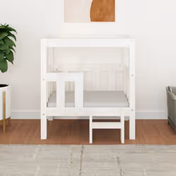 vidaXL Solid Wood Pine Dog Bed Pet Sofa Puppy Dog Couch Multi Colours/Sizes - White, 65.5 x 43 x 70  cm - Additional view 2