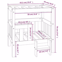 vidaXL Solid Wood Pine Dog Bed Pet Sofa Puppy Dog Couch Multi Colours/Sizes - Grey, 65.5 x 43 x 70  cm - Additional view 7
