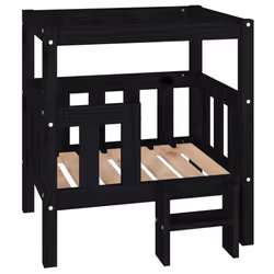 vidaXL Solid Wood Pine Dog Bed Pet Sofa Puppy Dog Couch Multi Colours/Sizes - Black, 65.5 x 43 x 70 cm