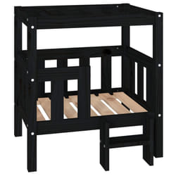 vidaXL Solid Wood Pine Dog Bed Pet Sofa Puppy Dog Couch Multi Colours/Sizes - Black, 65.5 x 43 x 70  cm