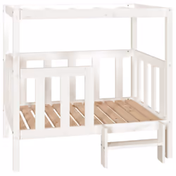 vidaXL Solid Wood Pine Dog Bed Pet Sofa Puppy Dog Couch Multi Colours/Sizes - White, 105.5 x 83.5 x 100  cm