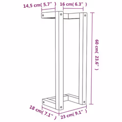 vidaXL Solid Wood Pine Towel Rack Wall-mounted Towel Hanger Holder Rack Shelf - Brown, 23 x 18 x 60 cm