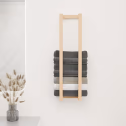 vidaXL Solid Wood Pine Towel Rack Wall-mounted Towel Hanger Holder Rack Shelf - Brown, 23 x 18 x 90 cm