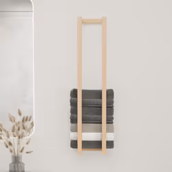 vidaXL Solid Wood Pine Towel Rack Wall-mounted Towel Hanger Holder Rack Shelf - Brown, 23 x 18 x 110 cm