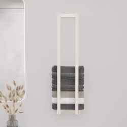 vidaXL Solid Wood Pine Towel Rack Wall-mounted Towel Hanger Holder Rack Shelf - White, 23 x 18 x 110 cm