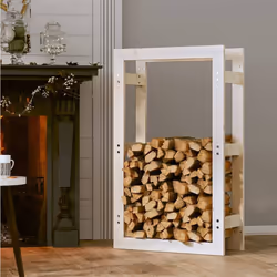 vidaXL Solid Wood Pine Firewood Rack Shed Log Holder Multi Colours Multi Sizes - White, 60 x 25 x 100 cm