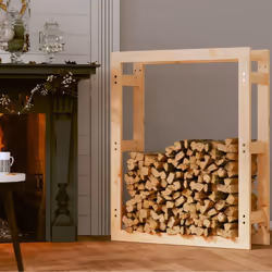 vidaXL Solid Wood Pine Firewood Rack Shed Log Holder Multi Colours Multi Sizes - Brown, 80 x 25 x 100 cm