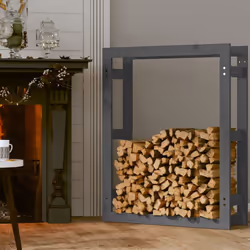 vidaXL Solid Wood Pine Firewood Rack Shed Log Holder Multi Colours Multi Sizes - Grey, 80 x 25 x 100 cm
