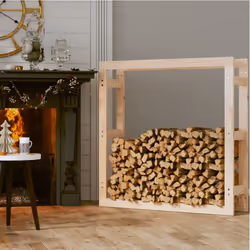 vidaXL Solid Wood Pine Firewood Rack Shed Log Holder Multi Colours Multi Sizes - Brown, 100 x 25 x 100 cm