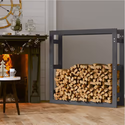 vidaXL Solid Wood Pine Firewood Rack Shed Log Holder Multi Colours Multi Sizes - Grey, 100 x 25 x 100 cm