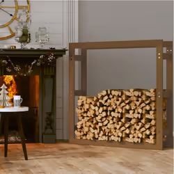 vidaXL Solid Wood Pine Firewood Rack Shed Log Holder Multi Colours Multi Sizes - Honey brown, 100 x 25 x 100 cm - Additional view 2