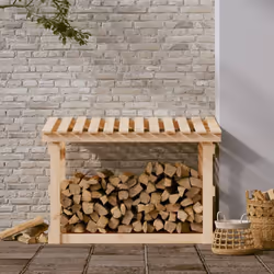 vidaXL Solid Wood Pine Firewood Rack Log Stand Multi Colours 108x64.5x109/77cm - Brown, 108 x 64.5 x 77 cm