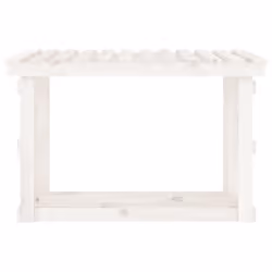 vidaXL Solid Wood Pine Firewood Rack Log Stand Multi Colours 108x64.5x109/77cm - White, 108 x 64.5 x 77 cm - Additional view 4