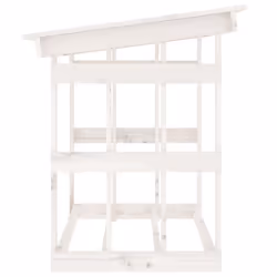 vidaXL Solid Wood Pine Firewood Rack Log Stand Multi Colours 108x64.5x109/77cm - White, 108 x 64.5 x 77 cm - Additional view 5