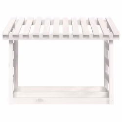 vidaXL Solid Wood Pine Firewood Rack Multi Colours 108x64.5x110/108x64.5x78 cm - White, 108 x 64.5 x 78 cm - Additional view 4