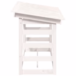 vidaXL Solid Wood Pine Firewood Rack Multi Colours 108x64.5x110/108x64.5x78 cm - White, 108 x 64.5 x 78 cm - Additional view 5