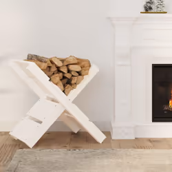 vidaXL Solid Wood Pine Log Holder Rack Lumber Storage Carrier Multi Colours - White - Additional view 2