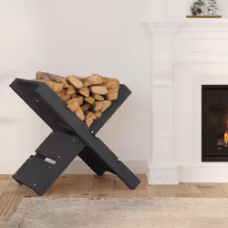 vidaXL Solid Wood Pine Log Holder Rack Lumber Storage Carrier Multi Colours - Grey - Additional view 2