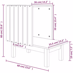 vidaXL Solid Wood Pine Cat House 60x36x60 cm Wooden Pet Cabin Cat Cage Kennel - Additional view 7