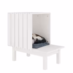 vidaXL Solid Wood Pine Cat House Wooden Pet Cabin Cat Kennel Multi Colours - white - Additional view 5