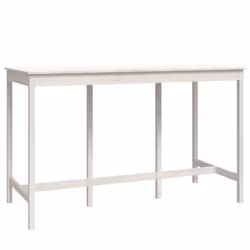 vidaXL Bar Set 9 Piece Kitchen Bistro Table and Chair Pub Set Solid Wood Pine - White