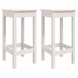 vidaXL Solid Wood Pine Bar Set 3 Piece Wooden Kitchen Bistro Set Multi Colours - White