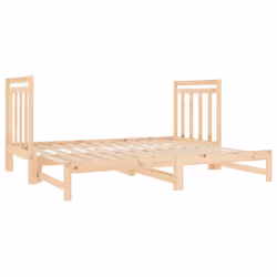 cm) vidaXL Solid Wood Pine Pull-out Day Bed Guest Sofa Bed Furniture Multi Colours - Brown, 2x (90 x 190 - Additional view 3