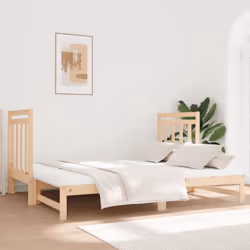 cm) vidaXL Solid Wood Pine Pull-out Day Bed Guest Sofa Bed Furniture Multi Colours - Brown, 2x (90 x 190 - Additional view 4