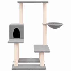 vidaXL Cat Tree with Sisal Scratching Posts Cat Activity Centre Multi Colours - light grey