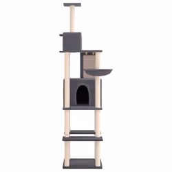 vidaXL Cat Tree with Sisal Scratching Posts Dark Grey 201 cm Cat Scratch Tower