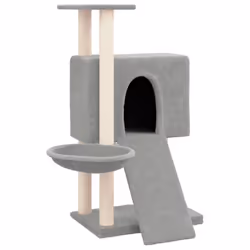 vidaXL Cat Tree with Sisal Scratching Posts 96 cm Cat Scratch Multi Colours - light grey