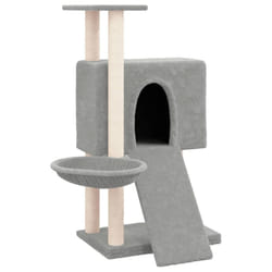 vidaXL Cat Tree with Sisal Scratching Posts 96 cm Cat Scratch Multi Colours - light grey