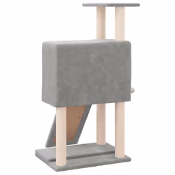 vidaXL Cat Tree with Sisal Scratching Posts 96 cm Cat Scratch Multi Colours - light grey - Additional view 4