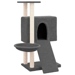 vidaXL Cat Tree with Sisal Scratching Posts 96 cm Cat Scratch Multi Colours - dark grey