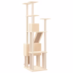 vidaXL Cat Tree with Sisal Scratching Posts Cream 190 cm Cat Scratch Tower - Additional view 4
